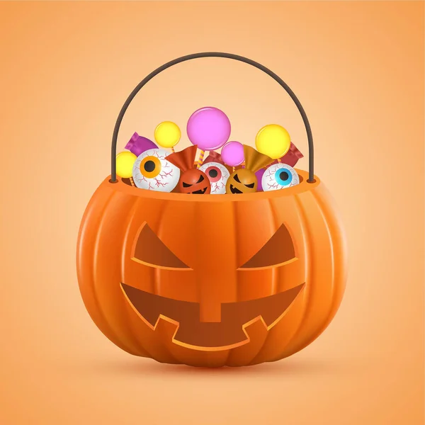 Ilustração Realista Vetor Projeto Saco Halloween — Vetor de Stock
