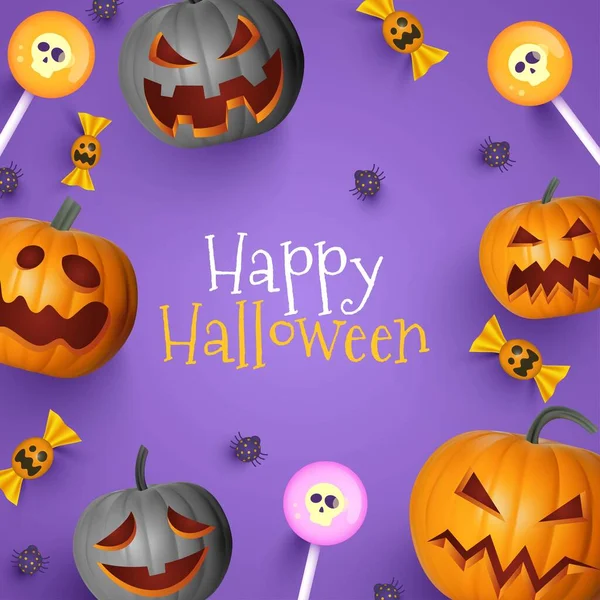 Realistická Halloween Rám Design Vektorová Ilustrace — Stockový vektor