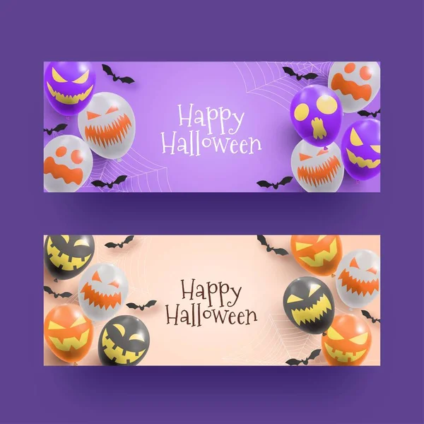 Realistic Halloween Banners Design Vector Illustration — Stock Vector