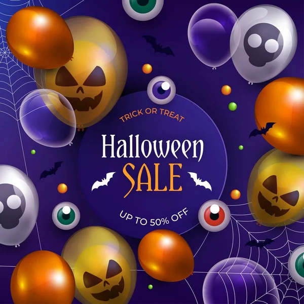 Realistische Halloween Verkauf Design Vektor Illustration — Stockvektor
