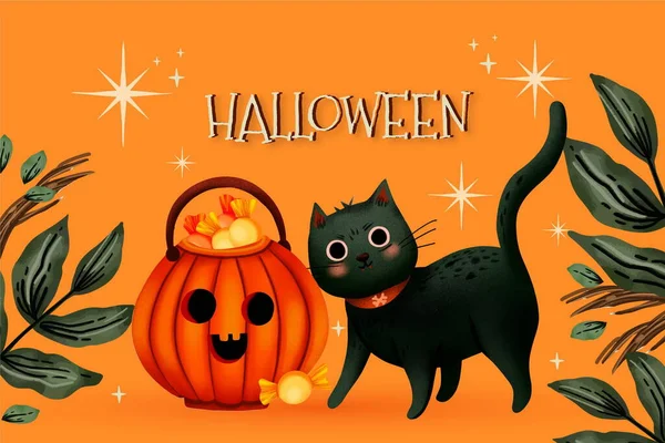 Aquarelle Halloween Fond Vectoriel Dessin Illustration — Image vectorielle