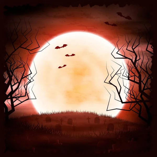 Realistic Halloween Frame Template Vector Design Illustration — Stock Vector