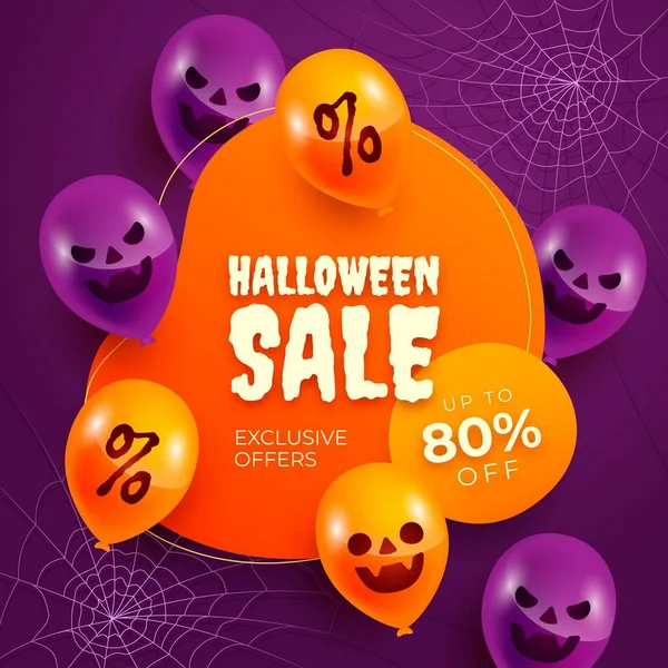 Realistische Halloween Verkoop Vector Ontwerp Illustratie — Stockvector