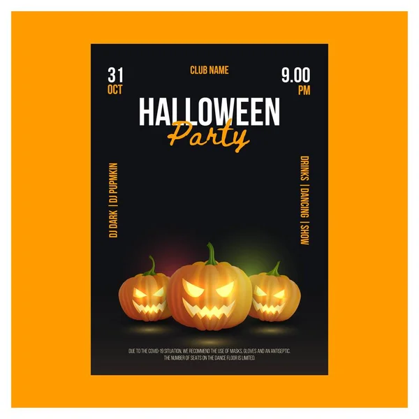 Modèle Affiche Verticale Réaliste Fête Halloween Avec Photo — Image vectorielle