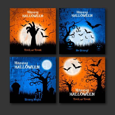 gerçekçi cadılar bayramı instagramı koleksiyon vektör tasarımı illüstrasyonunu gönderir