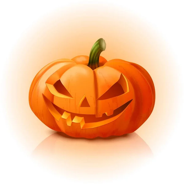 Illustrazione Realistica Del Disegno Vettoriale Della Zucca Halloween — Vettoriale Stock
