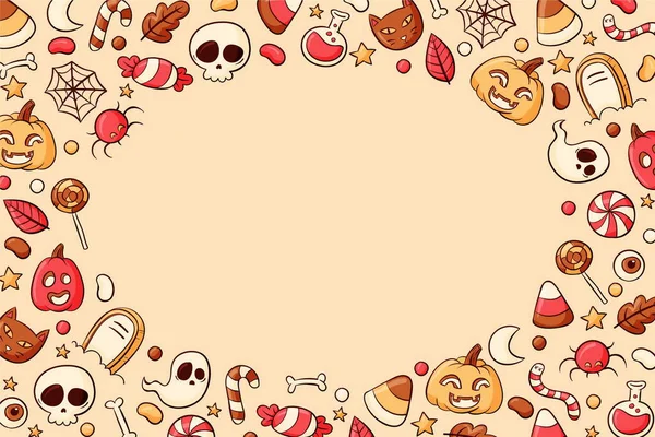 Fondo Halloween Dibujado Mano — Vector de stock