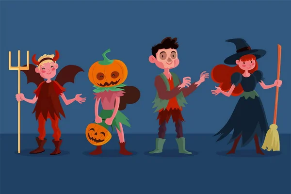 Коллекция Детей Хэллоуин — стоковый вектор