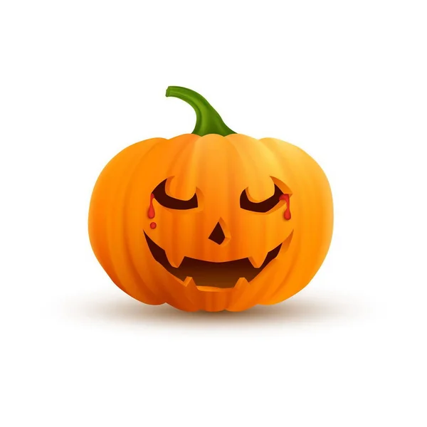 Realistisk Halloween Pumpa Vektor Design Illustration — Stock vektor