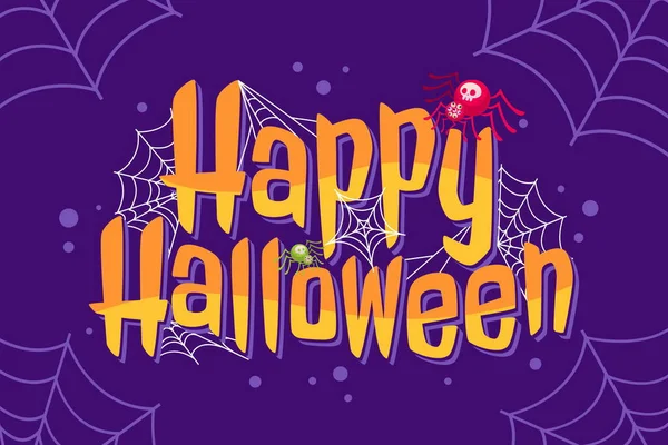 Mano Dibujado Letras Halloween Plana — Vector de stock