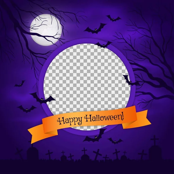 Realistic Halloween Social Media Frame Template Vector Design Illustration — Stock Vector