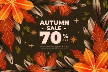suluboya sonbahar satışı arka plan vektör tasarımı illüstrasyonu