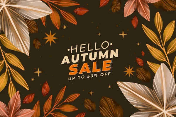 Acuarela Otoño Venta Fondo Vector Diseño Ilustración — Vector de stock