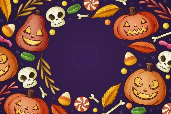 Mano Dibujado Halloween Fondo Vector Diseño Ilustración — Vector de stock