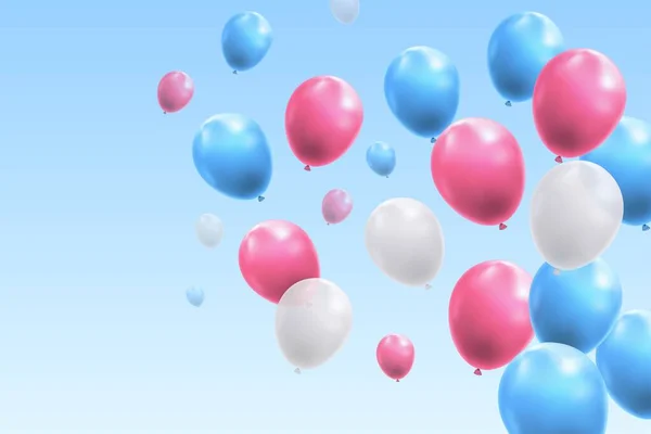 实际气球飞行的天空矢量设计图解 — 图库矢量图片