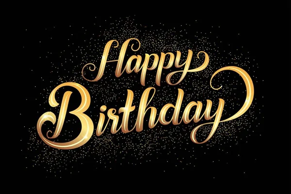 Happy Birthday Lettering Golden Letters Vector Design Illustration — Stock Vector