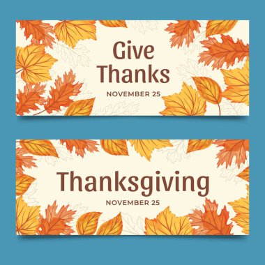 Sancak web şablonu şükran günü vektör tasarımı illüstrasyonunu bırakıyor