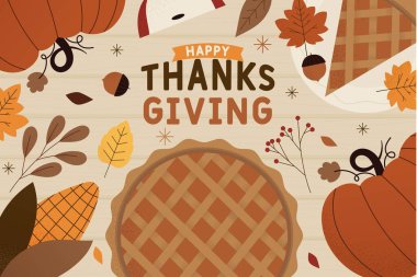 elle çizilmiş şükran günü arka plan vektör tasarımı çizimi