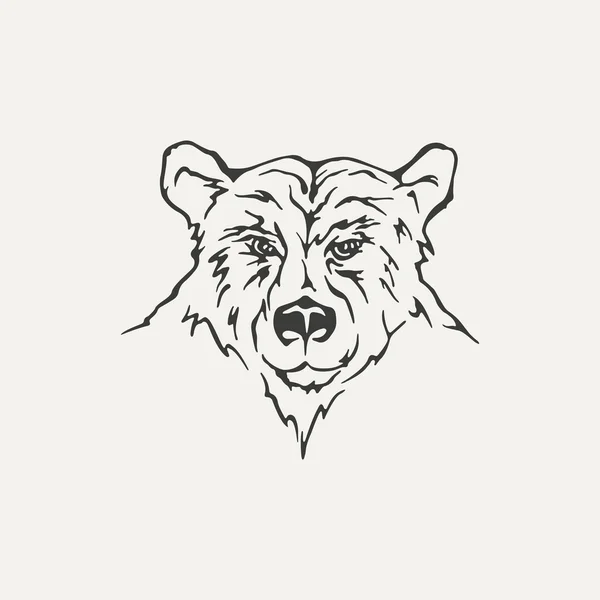 Illustration of bear. Black and white style — Stock Vector