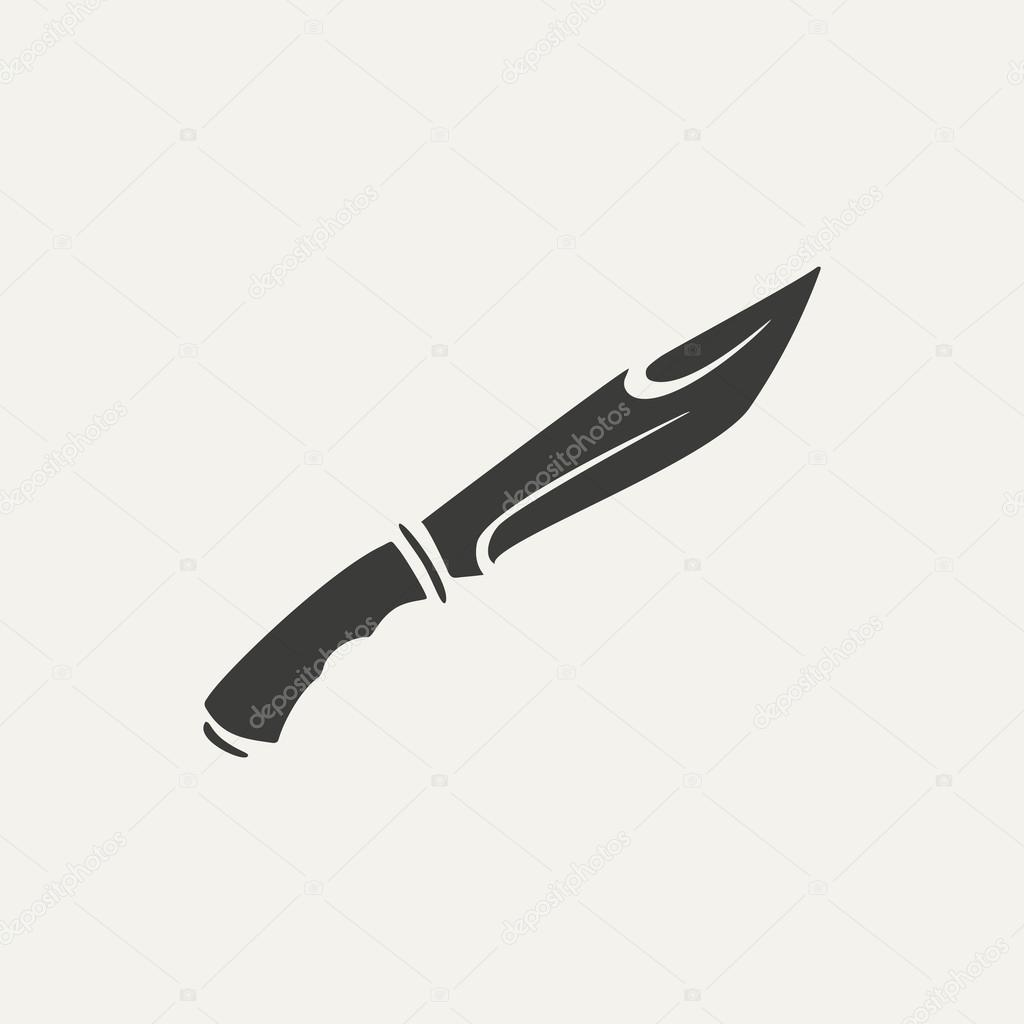 illustration of knife. Black and white style