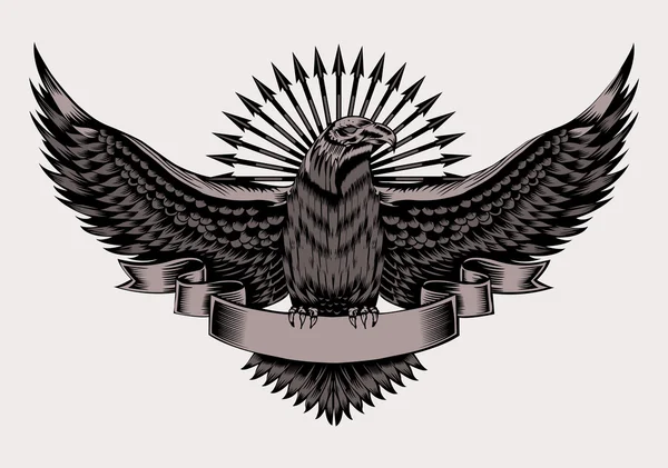 Illustrazione di emblema con aquila . — Vettoriale Stock