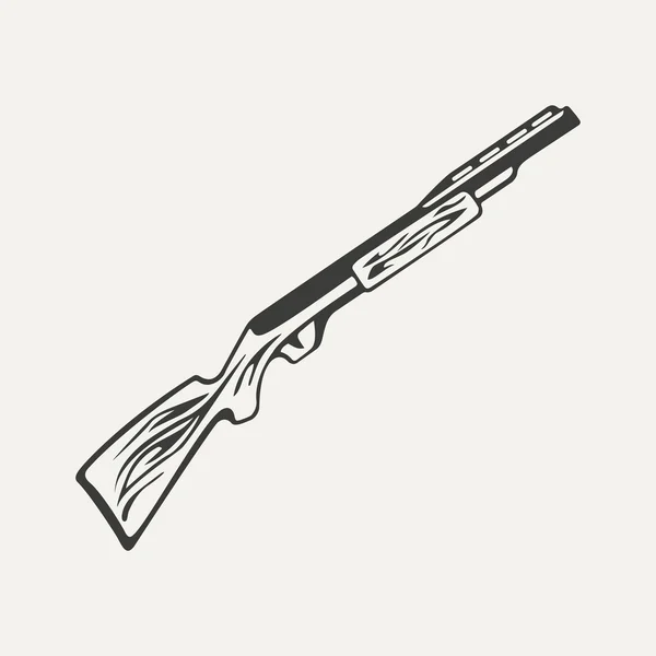 tüfek Illustration. Siyah ve beyaz stili