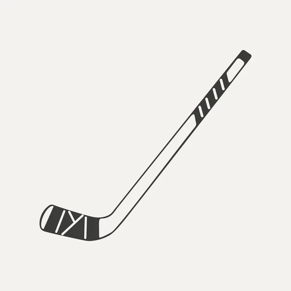 Illustration of hockey stick. Black and white style — Stock Vector