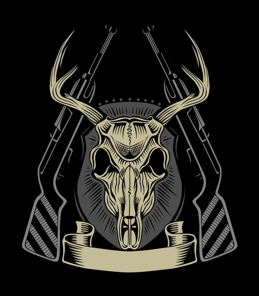 Illustration of deer skull. — Stock Vector