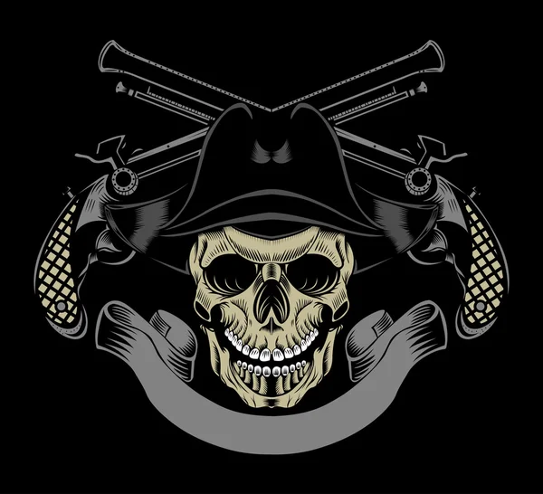 Illustration of pirate skull. — Stock Vector