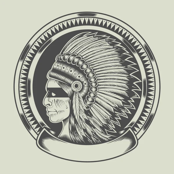 Illustration of injun. — Stock Vector