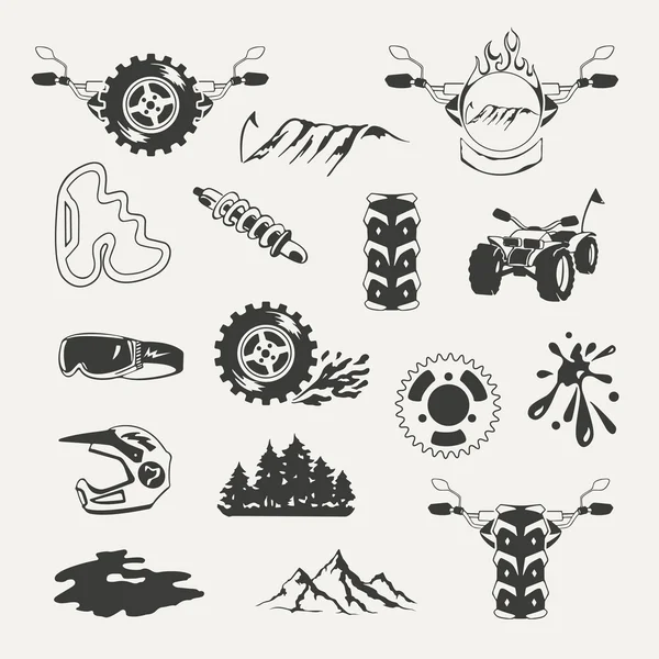 Conjunto de emblemas, insignias, etiquetas y elementos diseñados para deportes extremos — Vector de stock