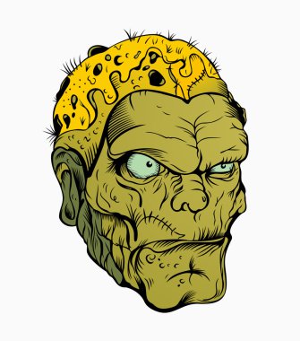 Korkunç zombi kafa resmi.