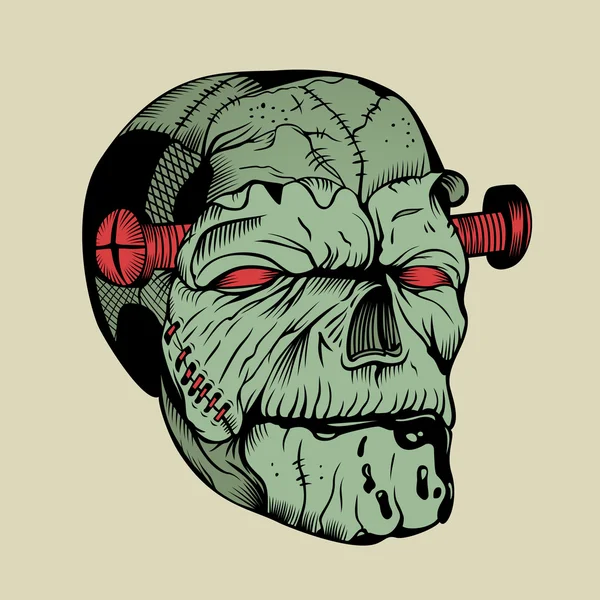 Es una cabeza de zombi. . — Archivo Imágenes Vectoriales