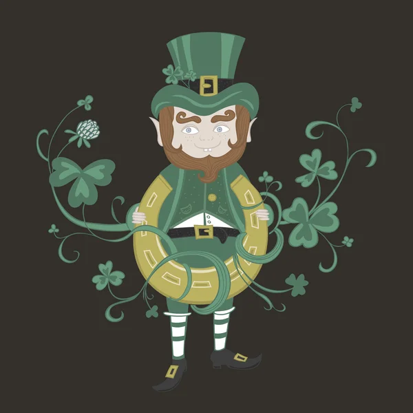 Saint Patrick tient un fer à cheval . — Image vectorielle