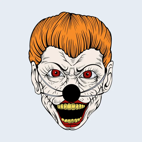 Illustartion av cartoon scary clown. — Stock vektor