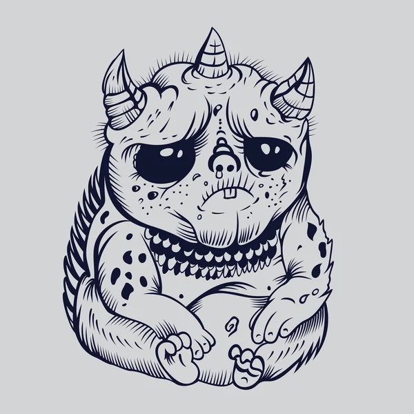 Es triste lindo dibujos animados monstruos . — Vector de stock