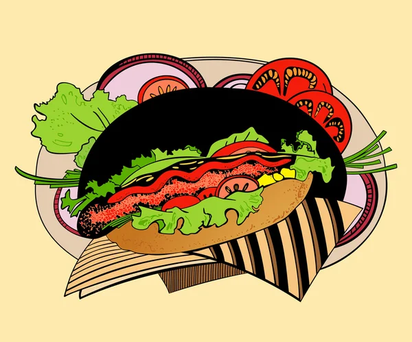 Ilustración de hot-dog . — Vector de stock