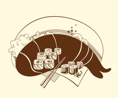 Suşi rulo bir örnektir.