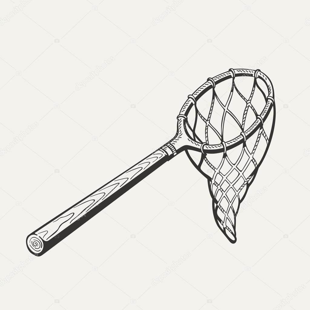 Illustration of butterfly net with handle. Stock Vector by  ©Julianna_Million 77762270