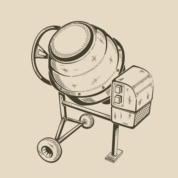 Illustration of concrete mixer. — Stock Vector