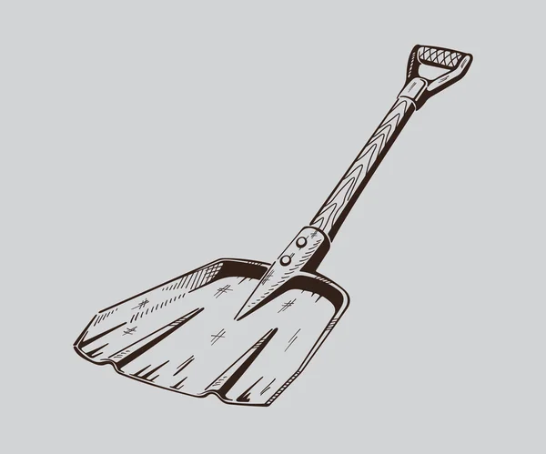 It is monochrome vector illustration of shovel. — Stock Vector