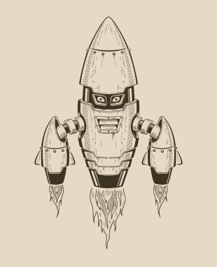 Bir resim robot-roket olduğunu.