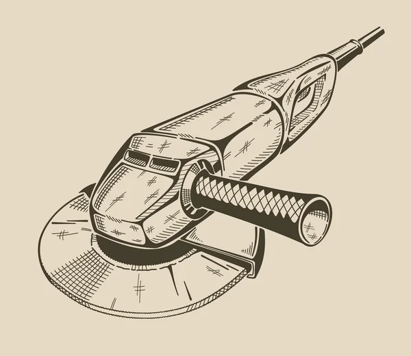 Es ilustración monocromática de amoladora angular . — Archivo Imágenes Vectoriales