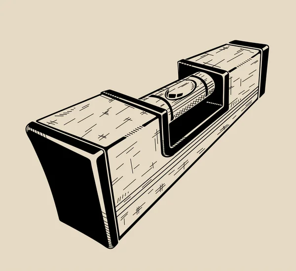 Nivel del edificio - Instrumento de medición para la evaluación de la conformidad de superficies plano . — Vector de stock