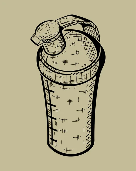 Ręcznie rysowane butelki dla Sport Nutrition. Monochromatyczne ilustracji wektorowych. — Wektor stockowy