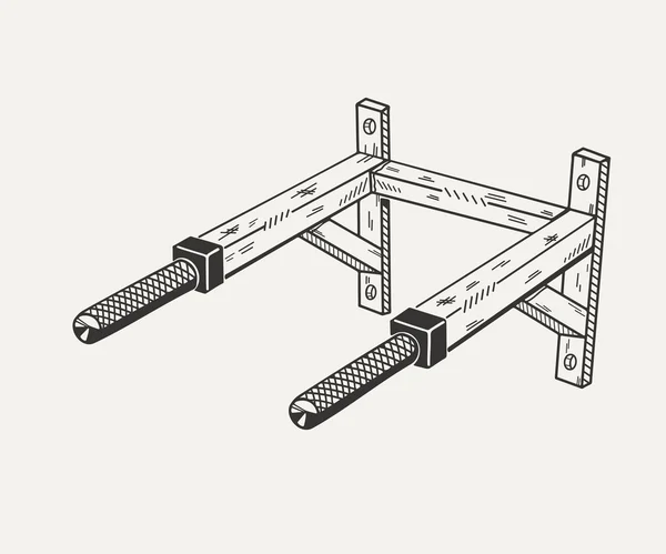 Simulator pull-ups en push-ups voor. — Stockvector