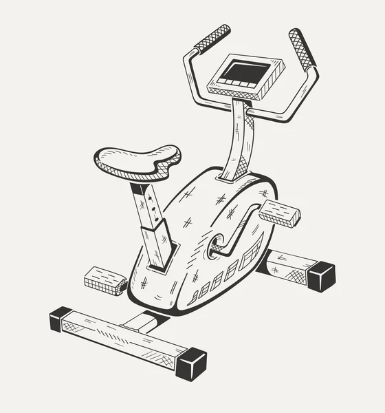 Bicicleta de ejercicio. Equipamiento deportivo . — Vector de stock