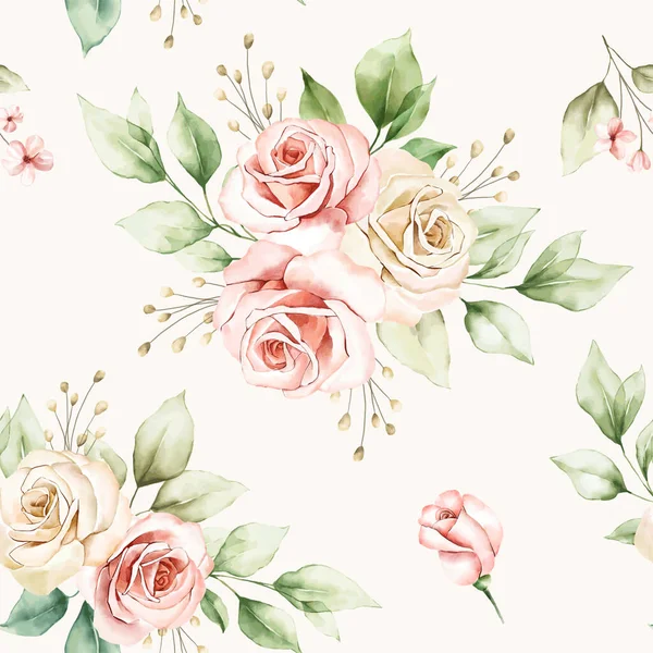 Floral Nahtlose Muster Von Blumenarrangements — Stockvektor