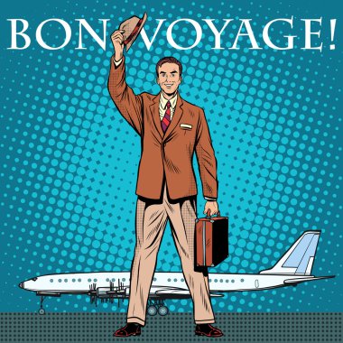 Bon voyage işadamı yolcu havaalanı