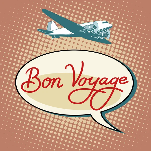 Bon voyage avión turismo vuelos — Archivo Imágenes Vectoriales